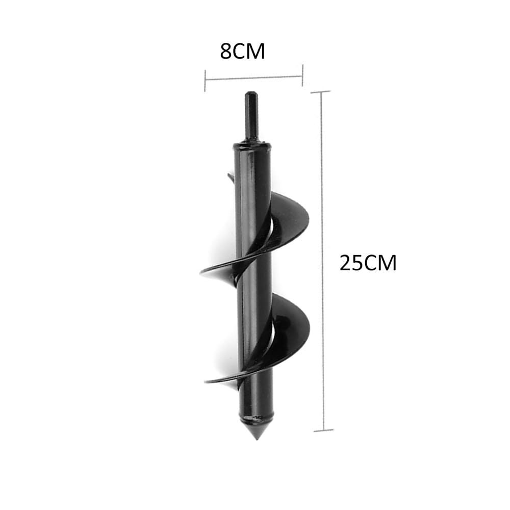 Earth Auger Spiral Drill Bit Electric Garden Planting - 25 & 8cm
