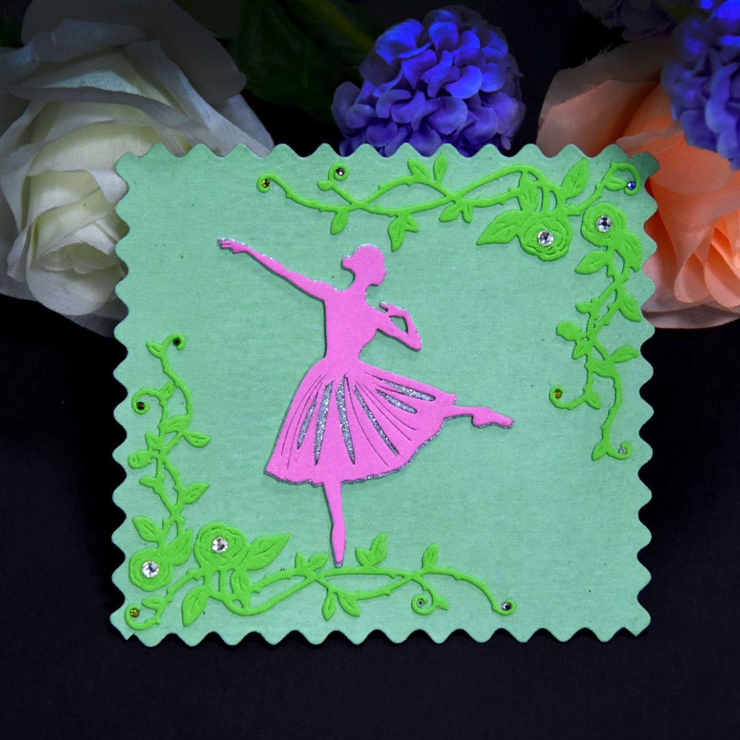 Metal Cutting Dies Merry Christmas Flower Shape Cutting Die - 1