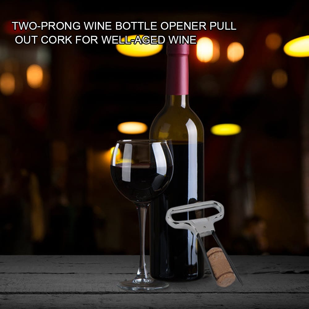 Two-Prong Cork Puller with Cover Wine Opener Cork Bottle