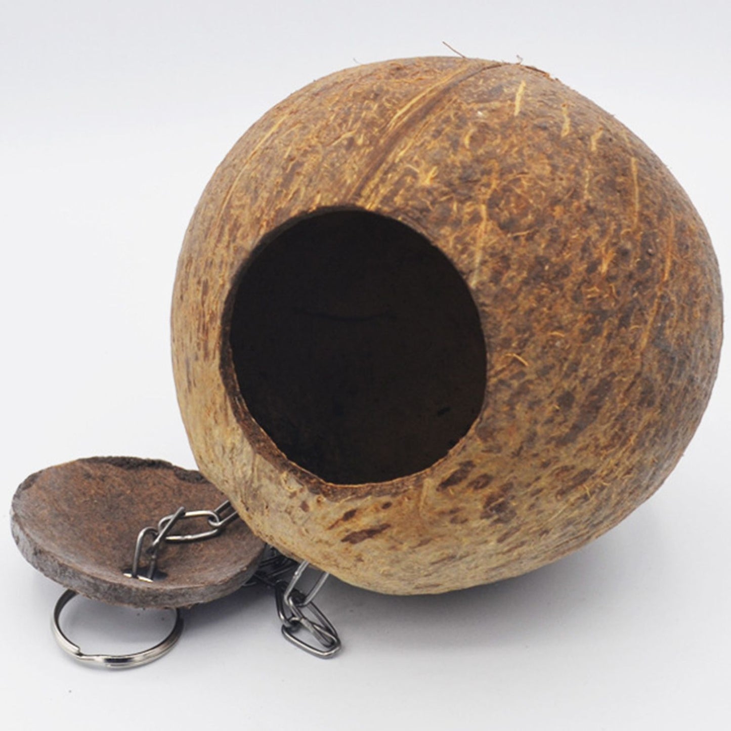 Coconut Bird Hut with Opening Coco Shell Bird House for