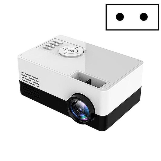 S261/J16 Home Mini HD 1080P Portable LED Projector, Support TF Card / AV / U Disk, Plug Specification:EU Plug (White Black)