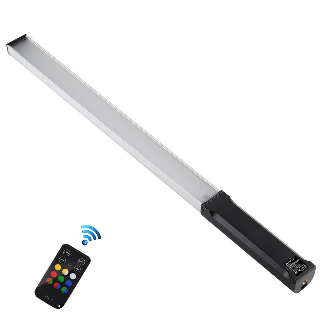 PULUZ RGB Colorful Photo LED Stick Adjustable Color Temperature Handheld LED Fill Light with Remote Control (Black)