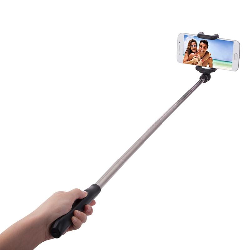 Portable Bluetooth Wireless Selfie Stick Monopod Folding Extendable Pocket Handheld Holder for iOS & Android Phone, Folded Length: 8.8cm, Max Extension Length: 80.0cm (Black)