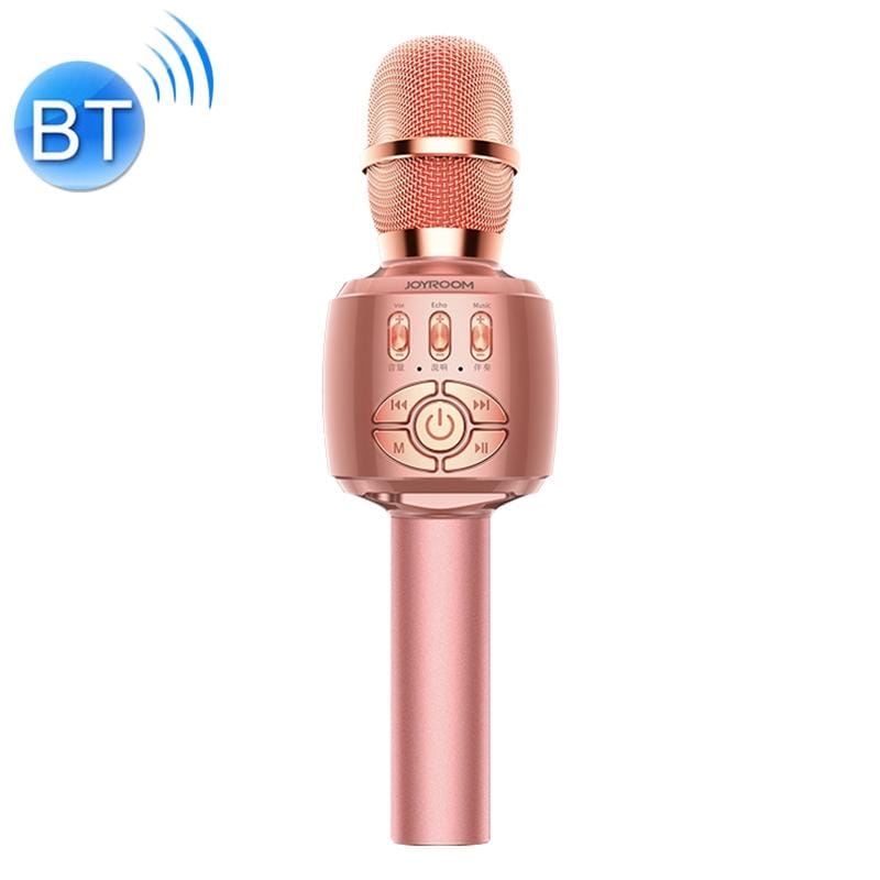 JOYROOM JR-MC2 Wireless Bluetooth External K Song Capacitive Microphone, Supports TF Card & 3.5mm Jack (Rose Gold)