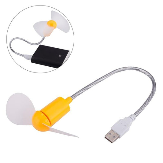 Portable USB Powered 2-Blade Mini Fan, Length: 32cm (Yellow)