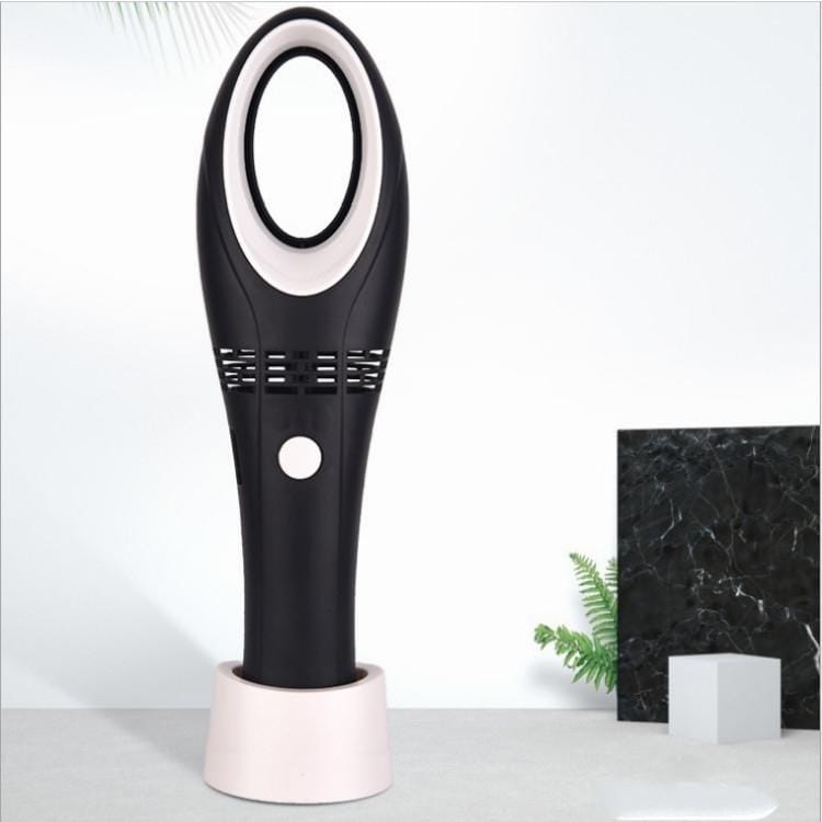 USB Handheld Mini Cooler Leafless Fan Rechargeable Portable (Black)