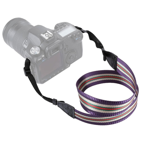 PULUZ Stripe Style  Series Shoulder Neck Strap Camera Strap for SLR / DSLR Cameras (Purple)