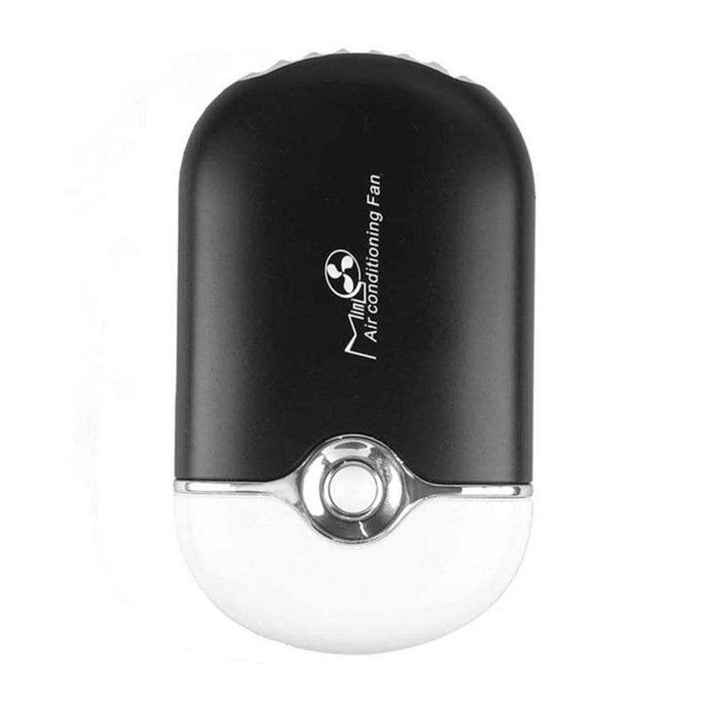Mini Palm Air Conditioning Usb Rechargeable Leafless Fan (Black)