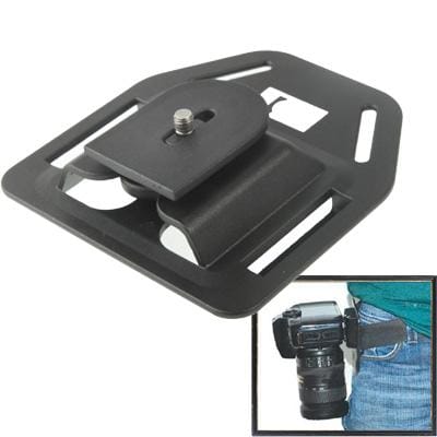 Hard Plastic DC Camera Belt Tripod Mount Buckle Button for DSLR SLR (Black)