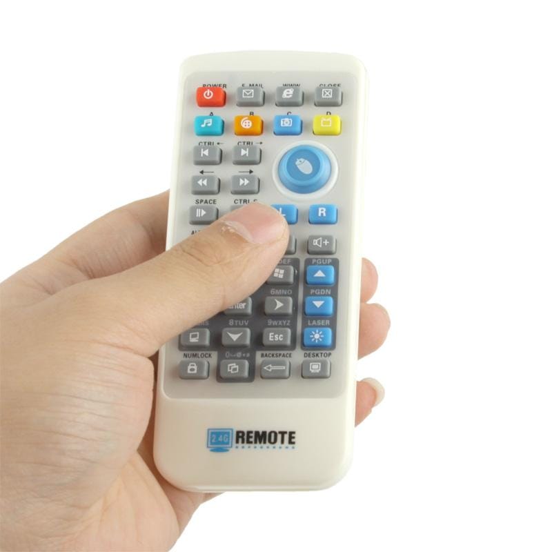 2.4GHz Remote Wireless Controller + Laser Presenter + USB Receiver for PC / Tablets, Remote range: 18m (White)