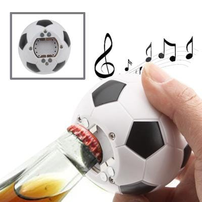 Football Design Musical Bottle Opener with Magnet (White)