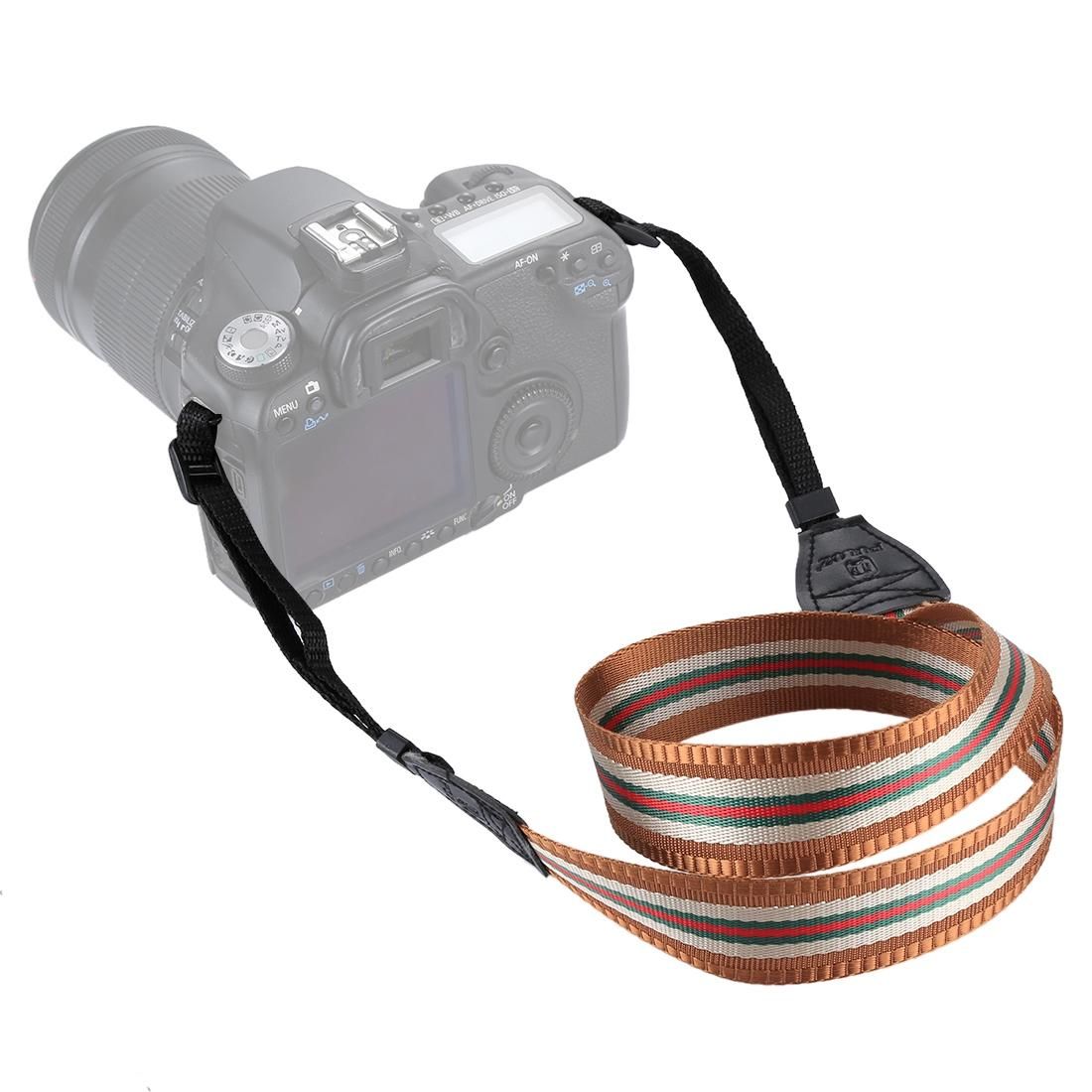 PULUZ Stripe Style  Series Shoulder Neck Strap Camera Strap for SLR / DSLR Cameras (Brown)