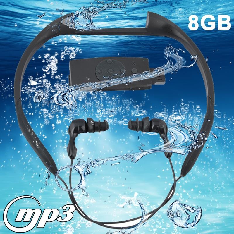 8GB Waterproof IPX8 Swimming Surfing SPA Music Sports MP3 Player with FM Radio , Black (Red)