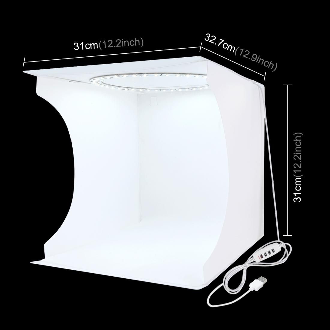 PULUZ 30cm Folding Portable Ring Light Photo Lighting Studio Shooting Tent Box Kit with 6 Colors Backdrops , Unfold Size: 31cm x 31cm x 32cm (Style1)