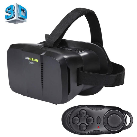 BOBO II Universal Virtual Reality 3D Video Glasses with Black Button Bluetooth Remote Controller for 4 to 6 inch Smartphones (Black)