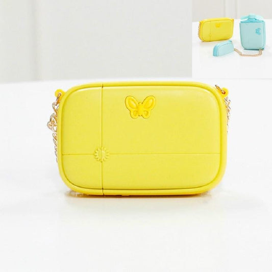 Summer Cool Rechargeable Portable Fan Cartoon Strange Handbag Hand-held Mini Fan (Yellow)