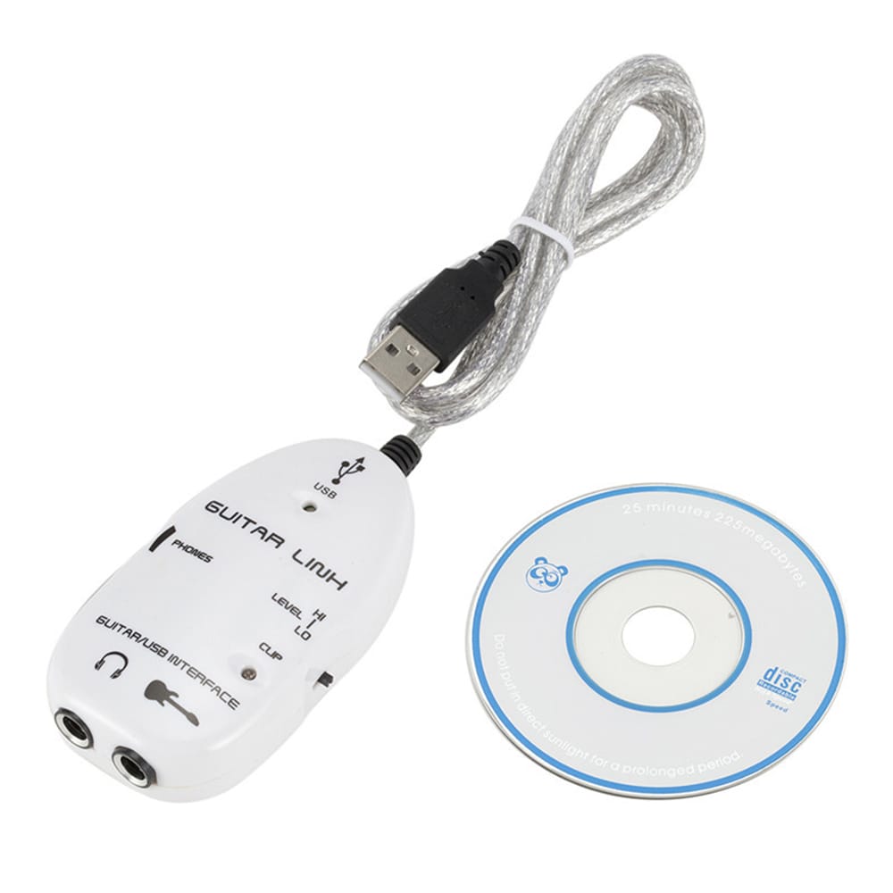 Guitar to USB Interface Link Cable Adapter Audio Connector