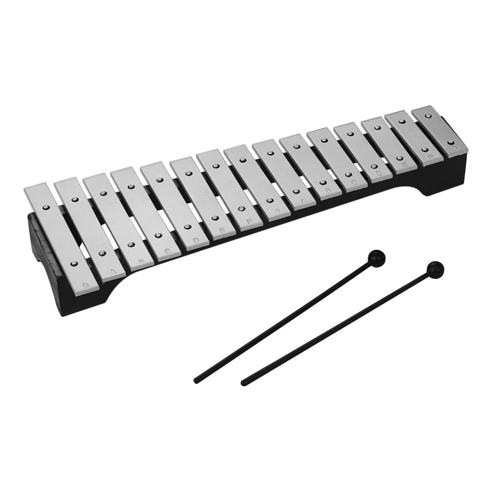 15-Note Xylophone Glockenspiel Wooden Base Aluminum Bars