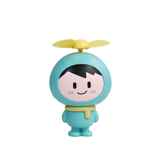 Cute Cartoon Puppet Handheld Mini Fan Creative Children Students Portable USB Charging Fan (Blue)