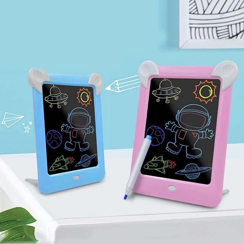 LED Luminous Drawing Board Electronic Fluorescent Writing Board Children Light Painting Message Board (Pink)