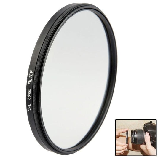 Aluminum Alloy 86mm Polarizing CPL Filter for DSLR Camera Lens (Black)