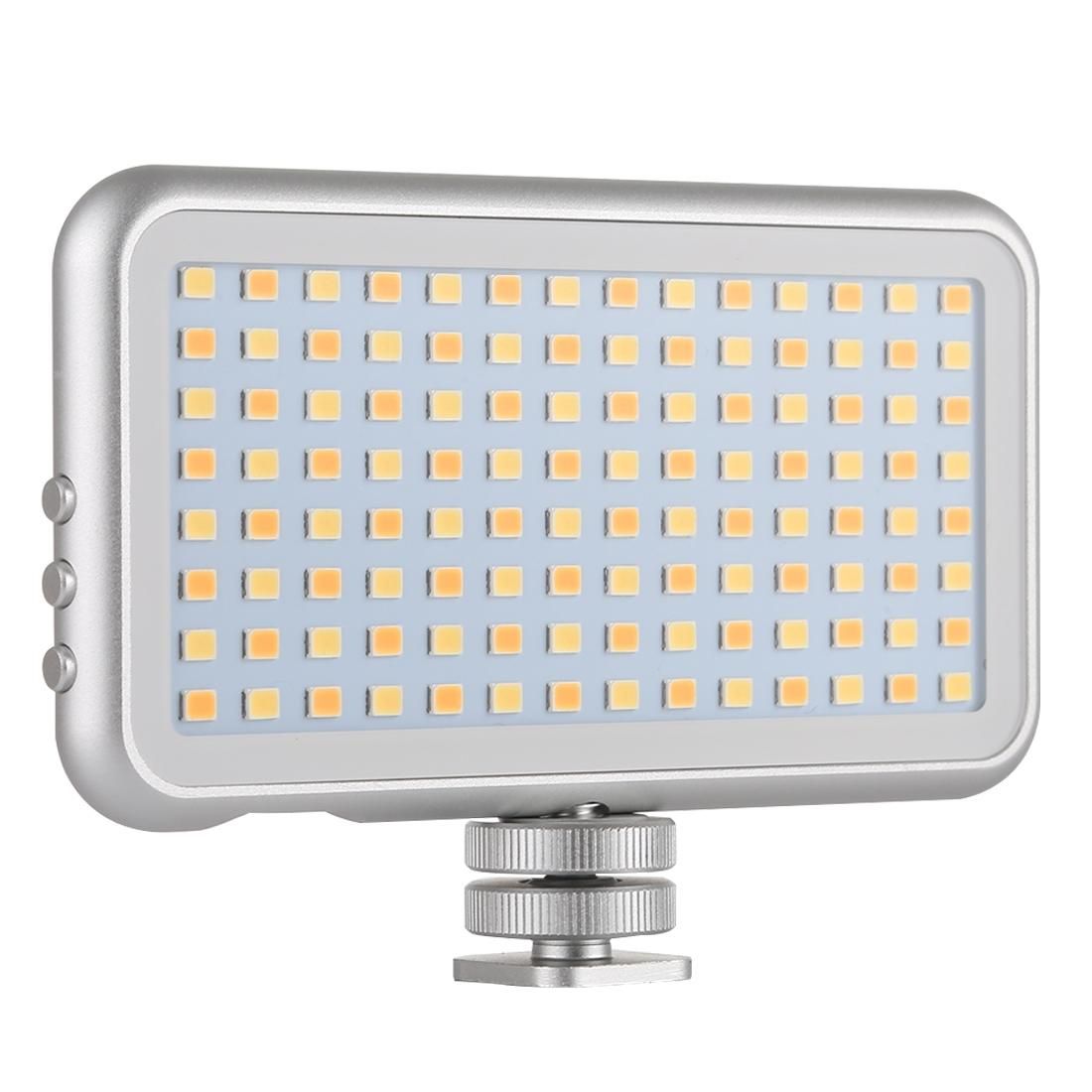 LED-013 Pocket 112 LEDs Professional Vlogging Photography Video & Photo Studio Light with OLED Display & Cold Shoe Adapter Mount for Canon / Nikon DSLR Cameras