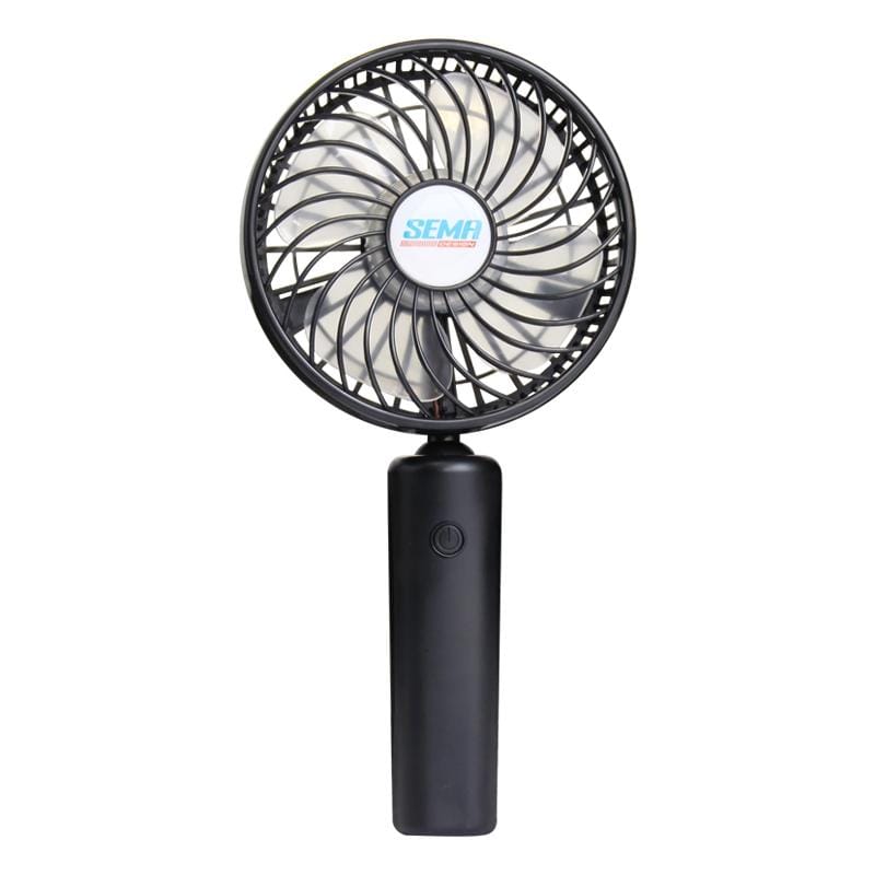 SEMA 360 Degree Rotate Handheld Rechargeable Mini Battery Fan with 3 Speed Control (Black)