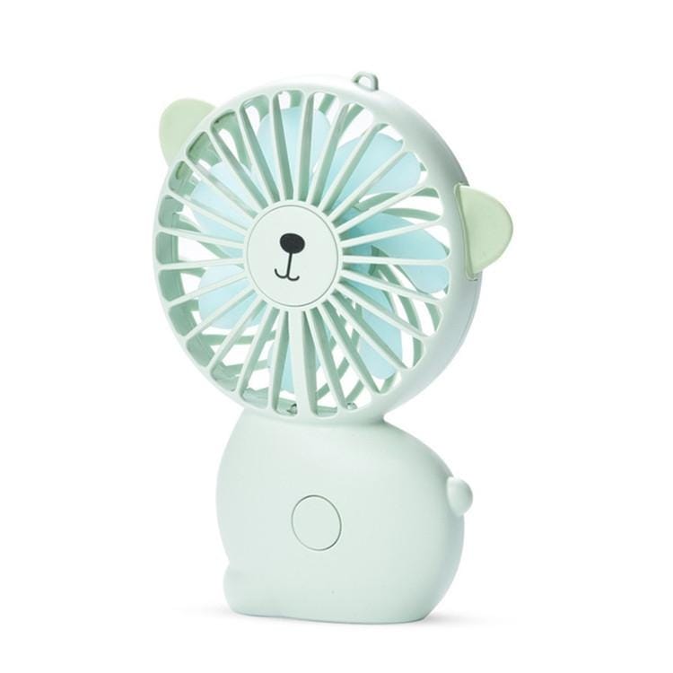 USB Small Fan Portable Night Light Rechargeable Handheld Fan (Green)