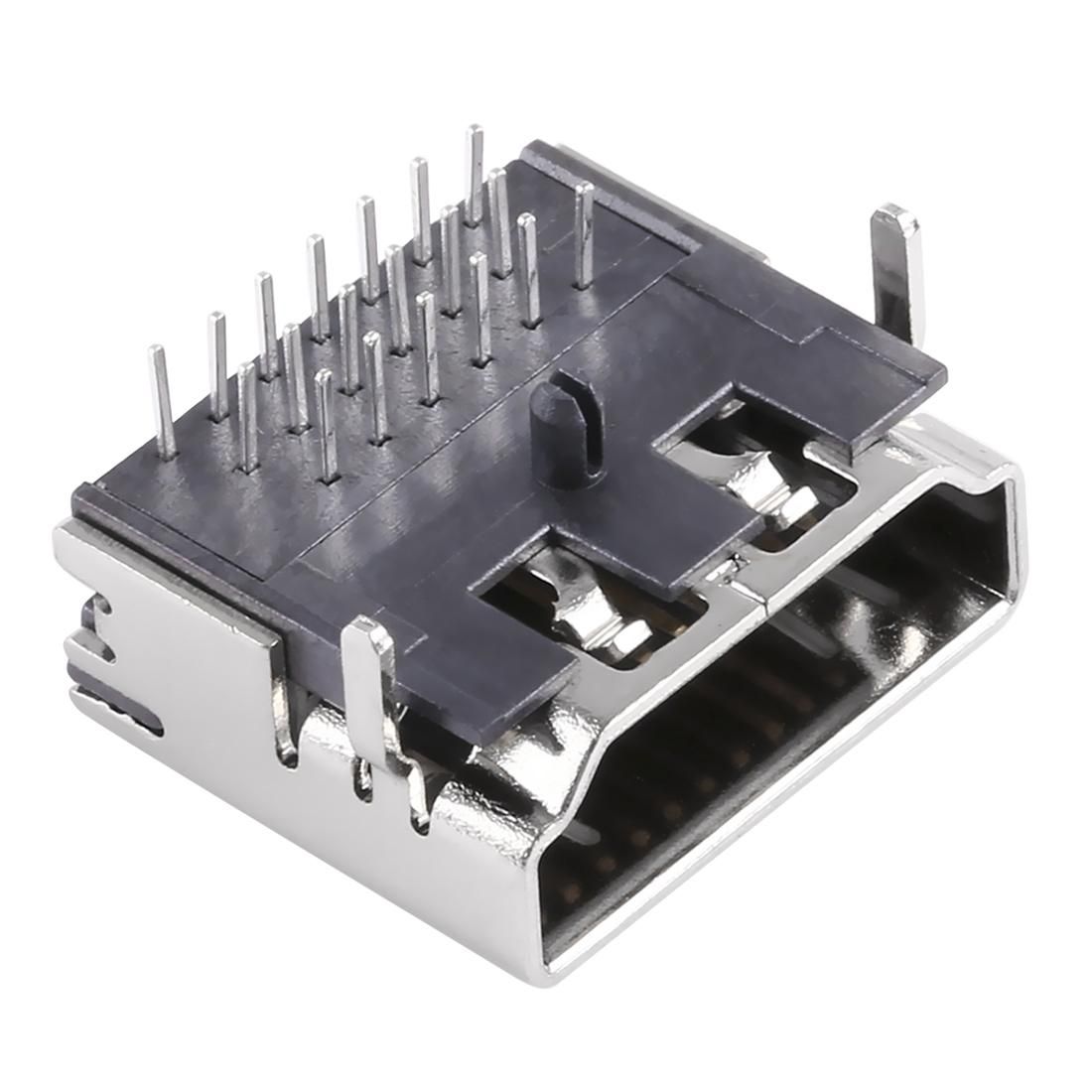 50 PCS 90 Degrees 19 Pin HDMI SMD Female PCB Mounted Socket Connector
