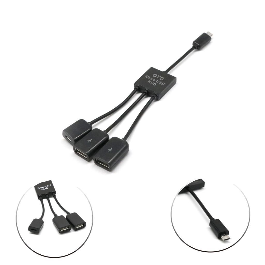 3 in 1 USB OTG Cable Adapter, Micro USB Hub USB OTG Extension Adapter for Smartphone for Samsung Galaxy S2/S3/S4/Note, Sony Xperia NX-02D,Sony Xperia acro HDIS12S, Sony S-series Tablets