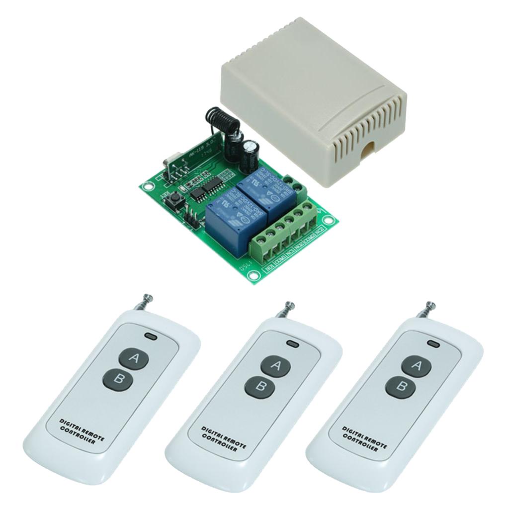 DC12V 2-Way Wireless Receiving Controller Relay Switch Receiver Module Size3