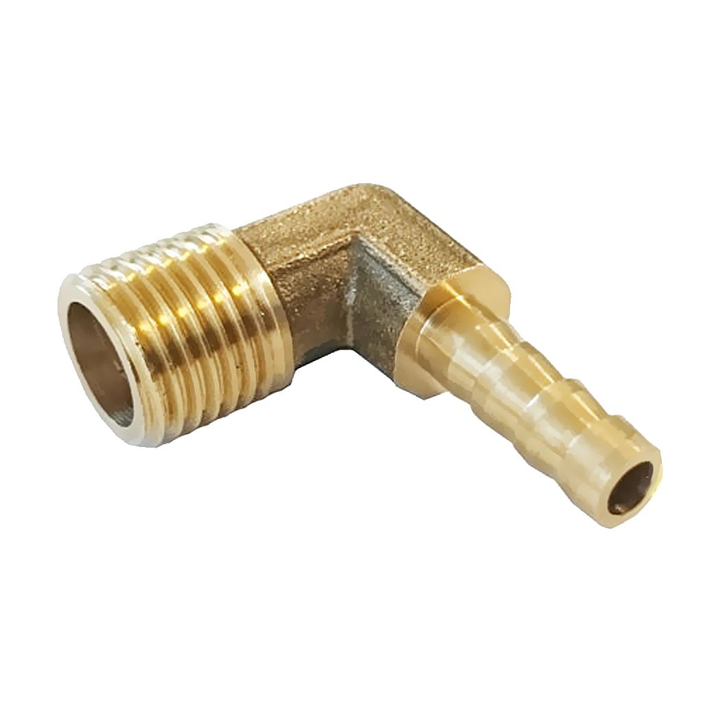 1/4 BSP to 8mm Brass 90 Degree Male Elbow Barbed Hose Tail Pipe Gas Fittings
