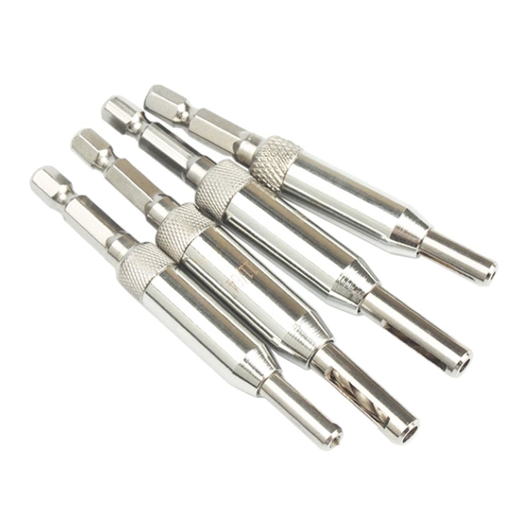 Center Drill Bits Door Self-centering Hinge Hole Opening Drill Bit 4pc ...
