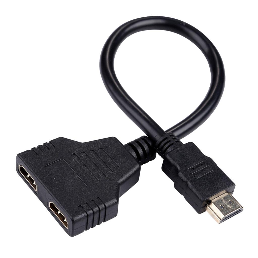 HDMI Splitter Male to Female 1 In 2 Out Cable Converter for Audio TV DVD