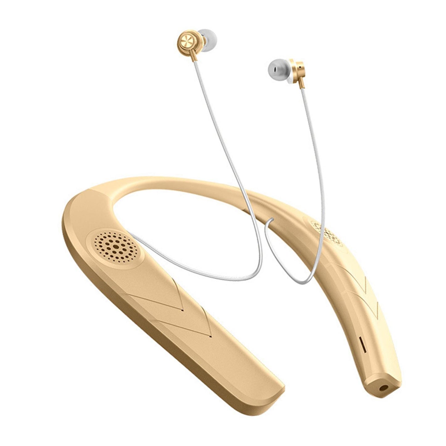 Sports Neckband Headphones Headset Earphones in Ear Stereo Sound Golden