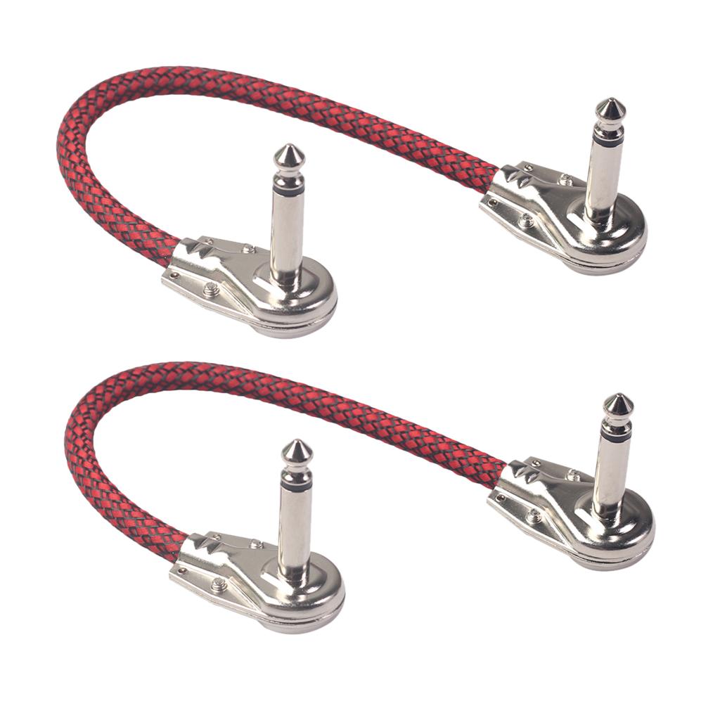 2pcs Guitar Patch Cable 1/4in Plug DIY Instrument for Effect Audio Red