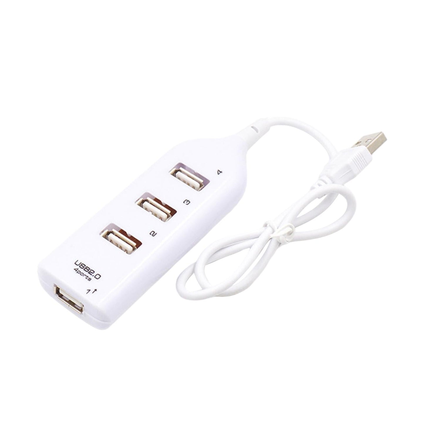 Portable USB HUB 2.0 4 Port Splitter Adapter Super Fast Durable White