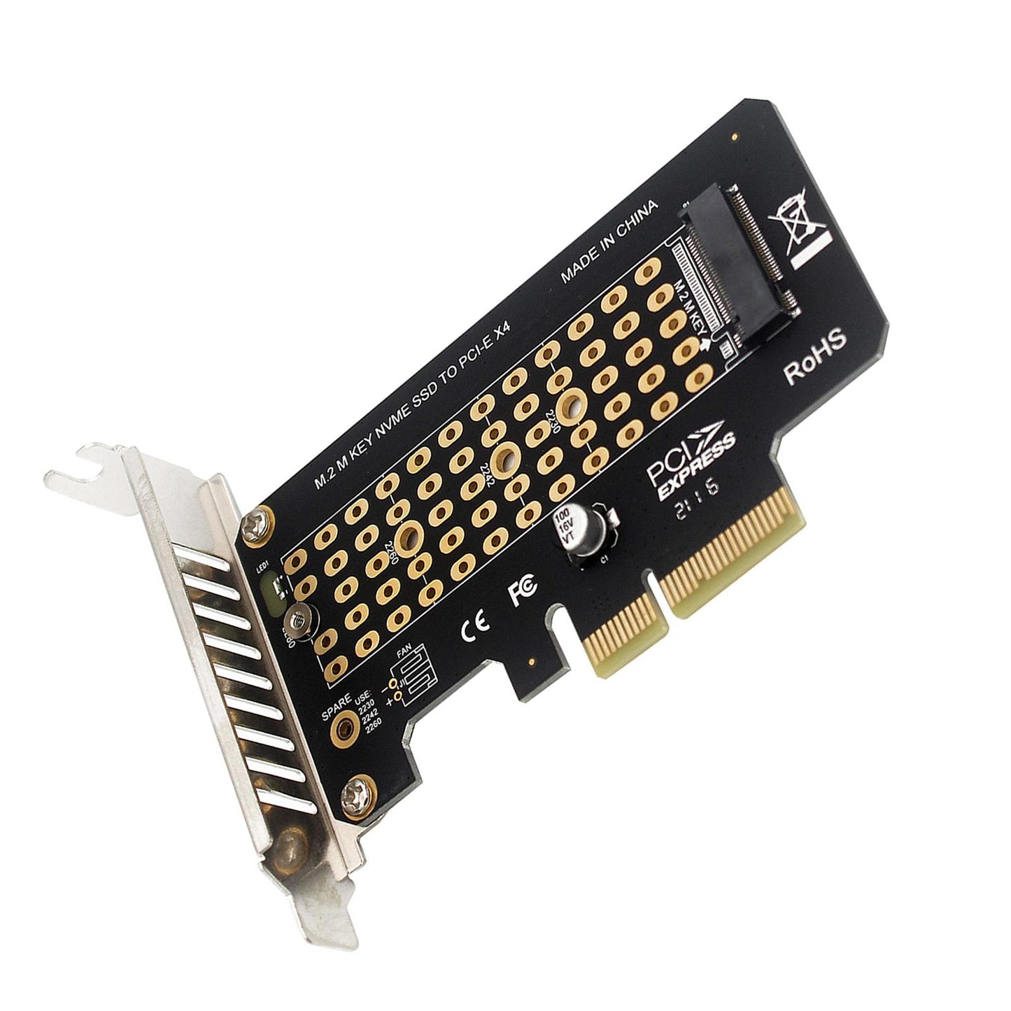PCI-E To M2 Nvme Adapter PCI-E X4x8x16 Slot Converter Card half height