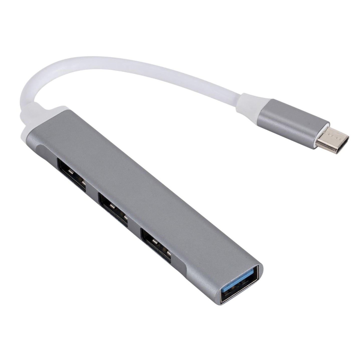 Mini Aluminum Shell USB Type C HUB 3.0 4 Port Multi Splitter Adapter Grey