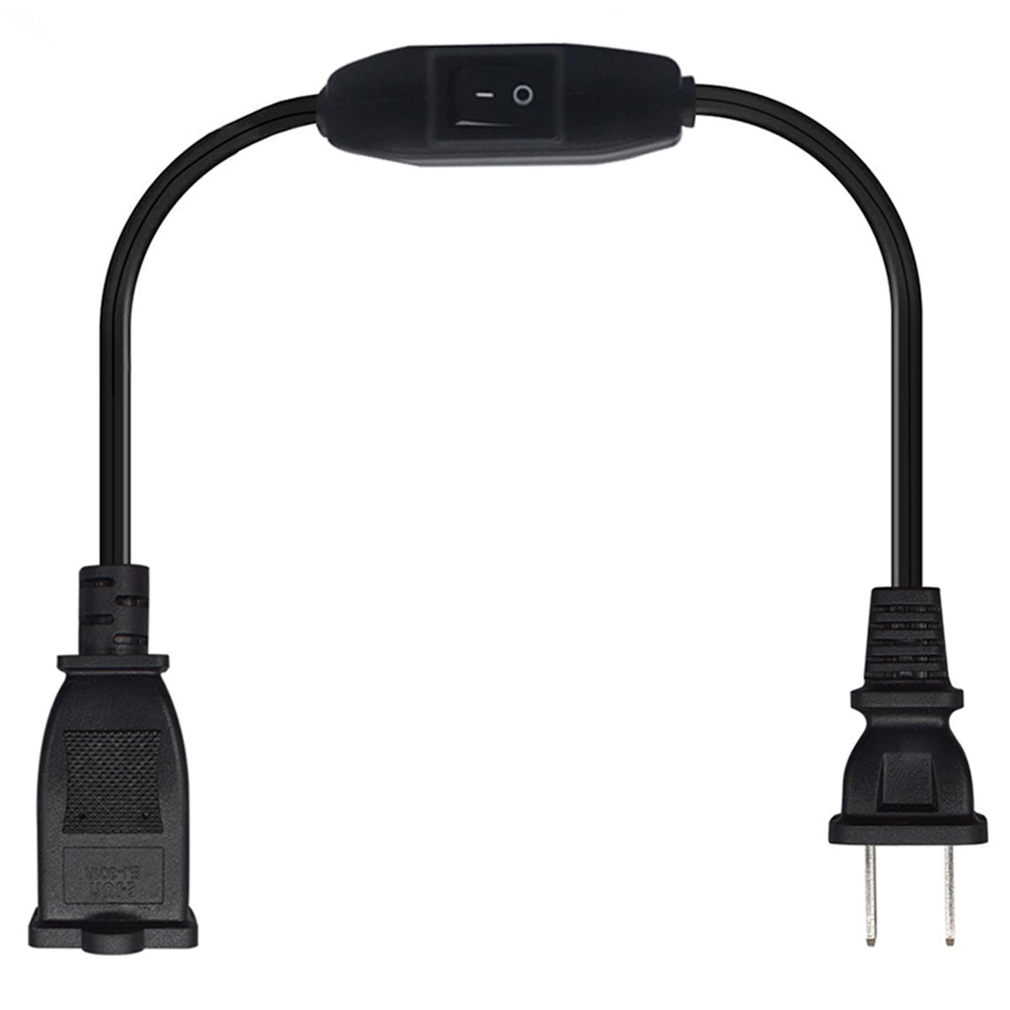 2 Prong Polarized Extension Cord with Switch for Lamps Power Adapters