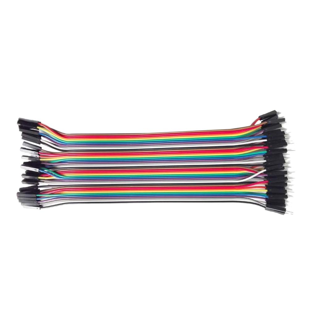 Dupont line 40pcs Multicolored Dupont Wire 40pin Male to Female, Breadboard Jumper Wires Ribbon Cables Kit for arduino