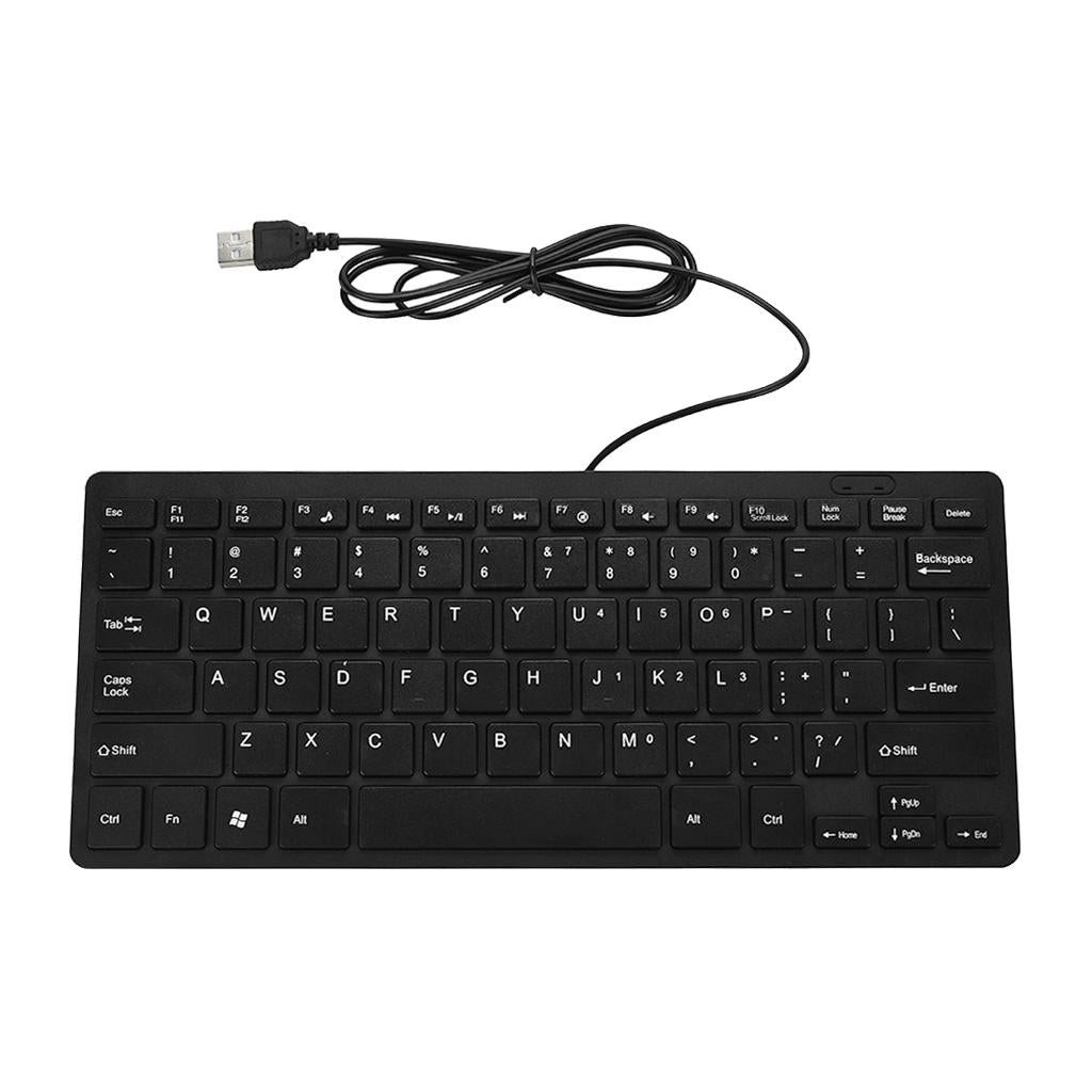 Wired Mini USB Keyboard 78 Key Mute Keyboard Multimedia For Laptop Desktop