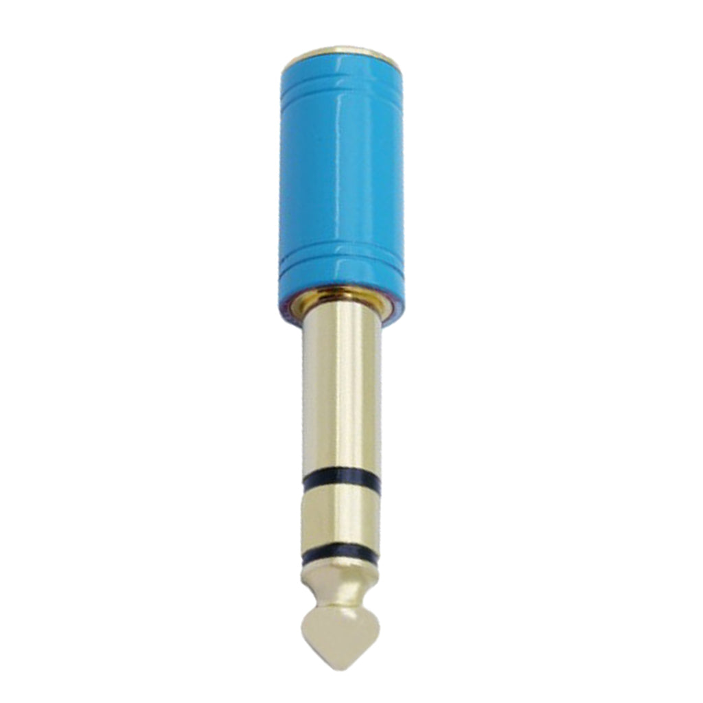 6.35mm 1/4 inch Male to 3.5mm 1/8 inch Female Stereo Audio Adapter Blue