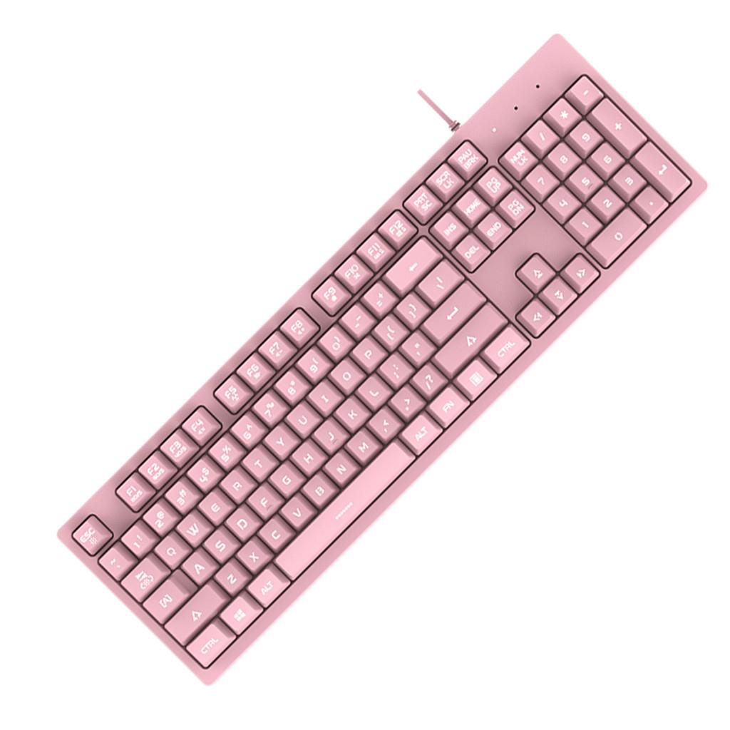 Mini Mechanical 104-Key Keyboard Glowing White Chicken Keypads for Computer