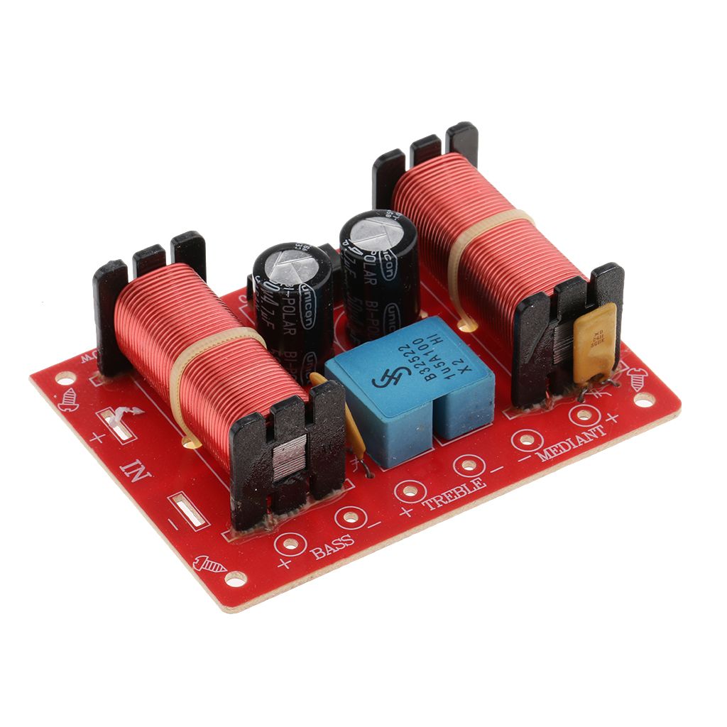 3 Way Speaker Crossover Audio Filter Frequency Divider for Car Home Hi/Mi/Lo