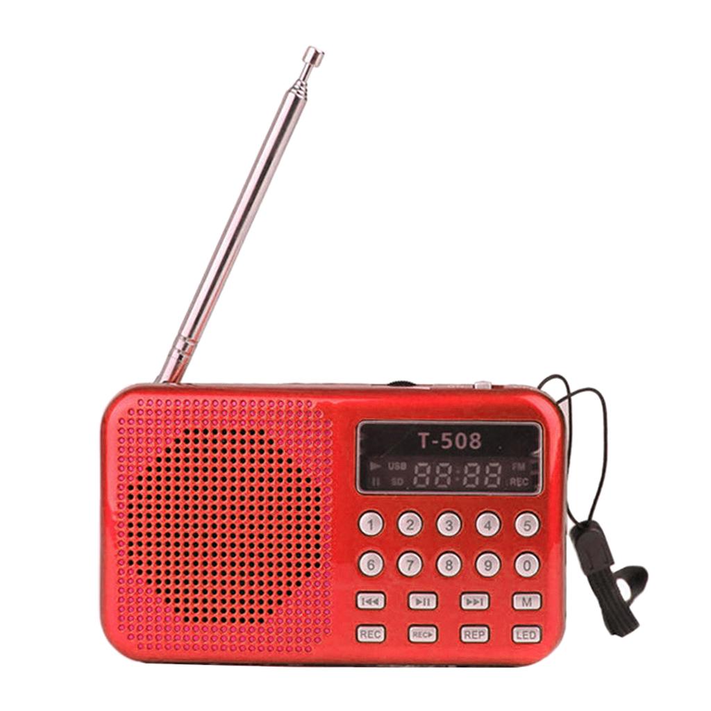 Pocket 2" Screen FM Digital 3W Stereo Speaker MP3 Audio Player  Red