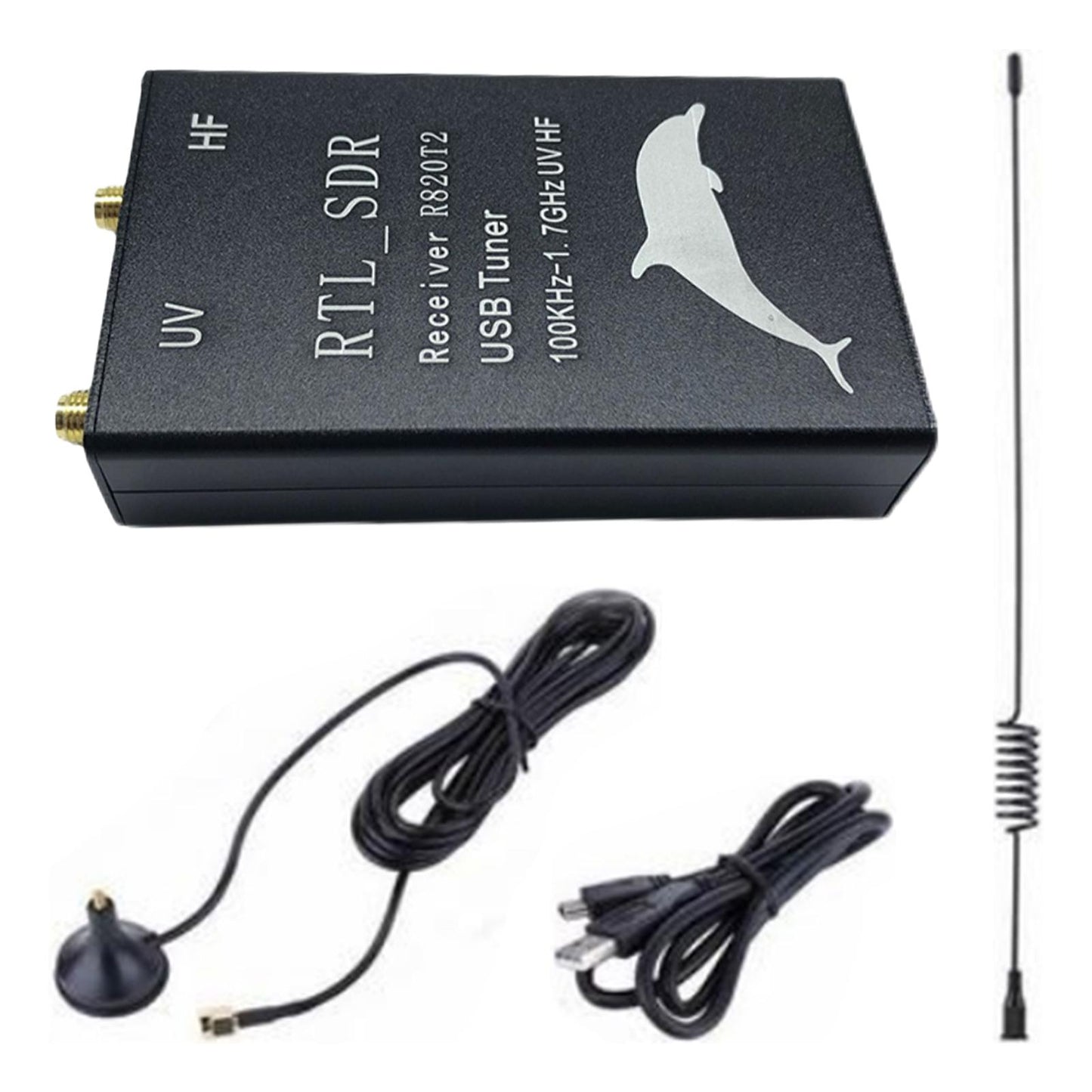 Radio RTL USB Tuner Receive RTL2832U+R820T2 100KHz-1.7GHz Kit Receiver+Cable