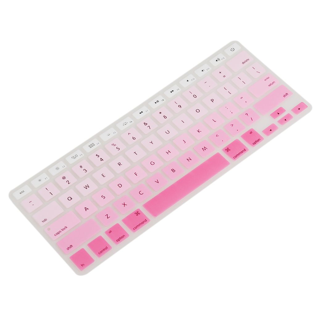 English Silicone Keyboard Cover Protector for Macbook Air 13" 15" 17"  Pink