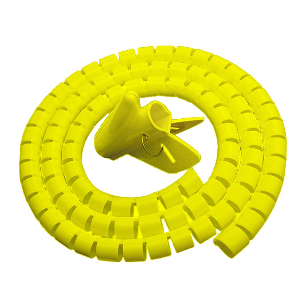 PE Cable Sleeve Cable Bundler Management Cord Organizer System Yellow