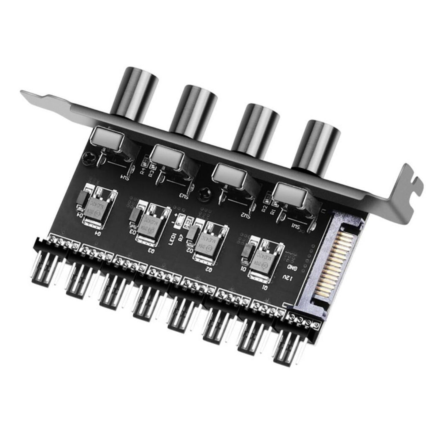 8 Channels PC Case Cooling Fan Hub for PC Case Chassis Computer Adapter SATA Interface